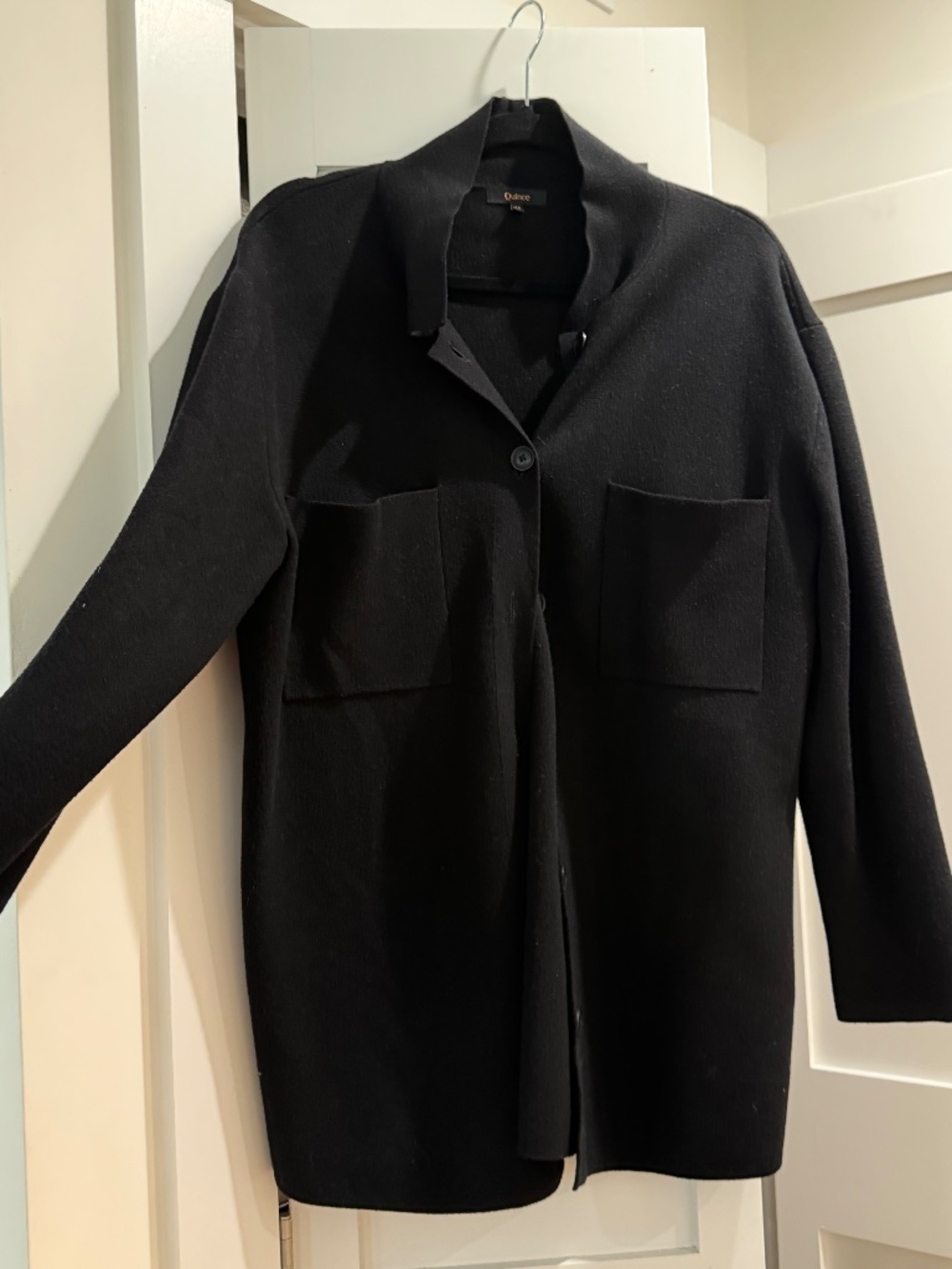 Quince Black Oversized Button-Front Sweater Jacket - Picture 3 of 8